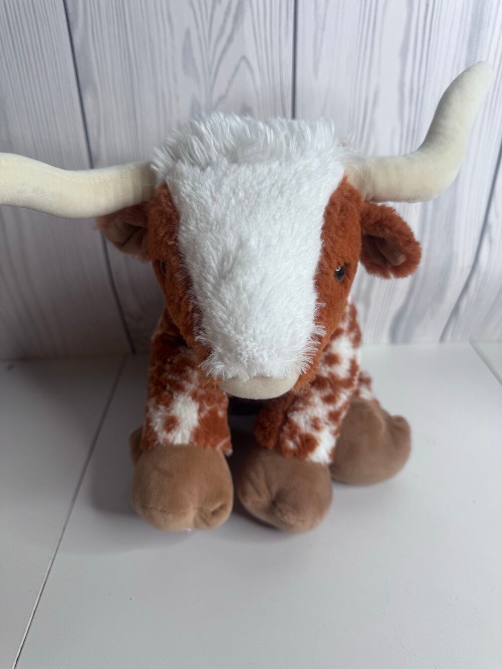 Build-A-Bear Texas Longhorn Spotted Cow/Bull Plush 12” Stuffed Animal Toy 2024